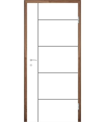 Picture of Weißlackierte Innentür mit Rillenfräsungen COLORline – MODENA R17L