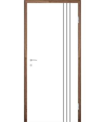 Picture of Weißlackierte Innentür mit Rillenfräsungen COLORline – MODENA R36L