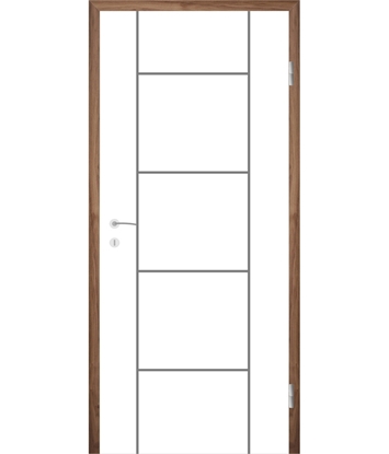 Picture of Weißlackierte Innentür mit Rillenfräsungen COLORline – MODENA R5L