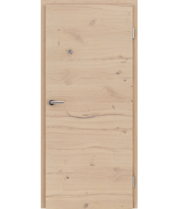 Picture of Furnierte Innentür mit einer Kombination aus längs- und/oder querverlaufenden Strukturen VIVACEline - F4 Eiche astig rissig gebürstet weiß-geölt